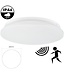 Led Plafonnière 12w met Bewegingssensor, 900 Lumen, IP44, Ø260mm, 2 jaar garantie