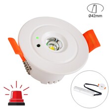 Mini LED Nood Spot/Downlighter Wit, 3w, 250 lumen, Ø42 mm gatmaat, 2 Jaar Garantie