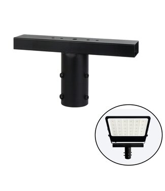 Schijnwerperbeugel voor Lichtmast / Lantaarnpaal - ZWART