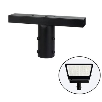 Schijnwerperbeugel voor Lichtmast / Lantaarnpaal - ZWART