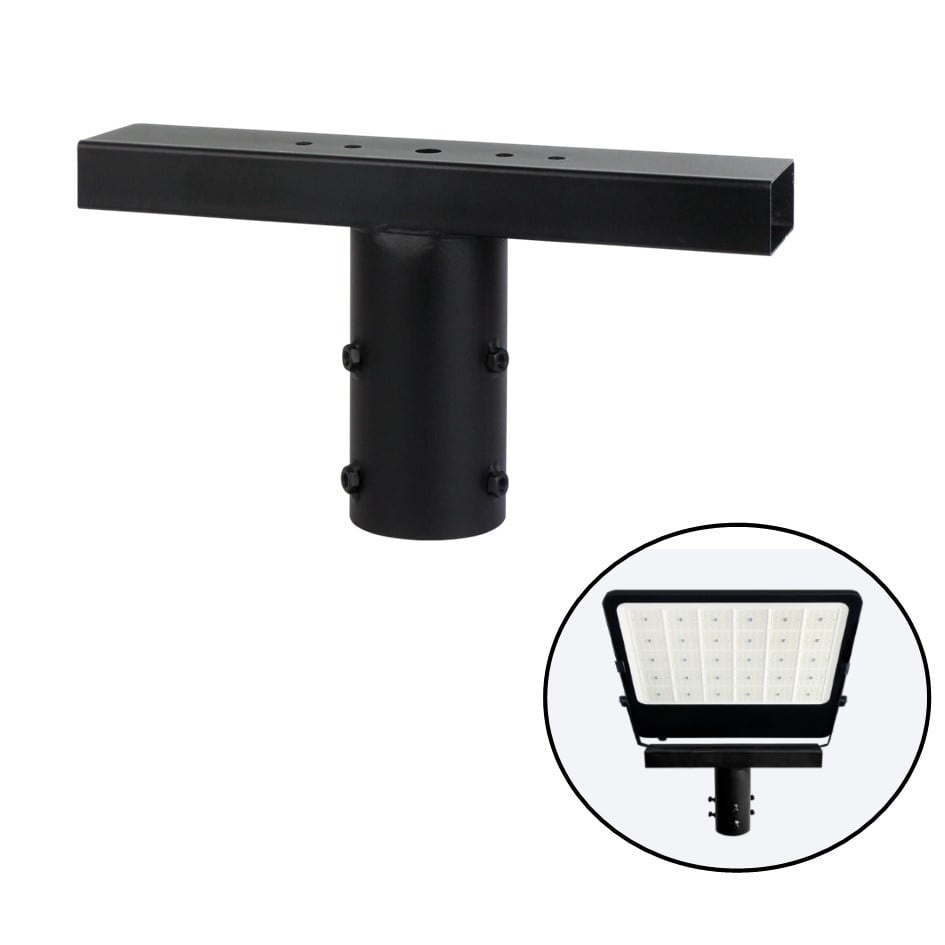 Schijnwerperbeugel voor Lichtmast / Lantaarnpaal - ZWART