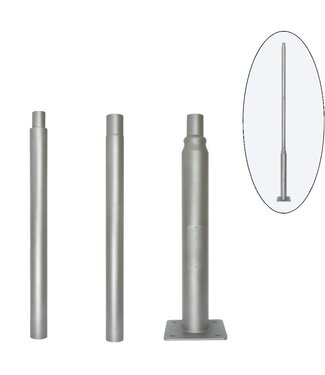 3 Meter Lichtmast / Lantaarnpaal - GRIJS -  Max. 5 Meter verlengen