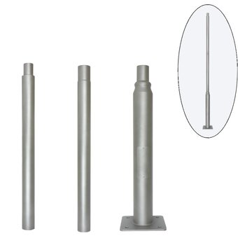 3 Meter Lichtmast / Lantaarnpaal - GRIJS -  Max. 5 Meter verlengen