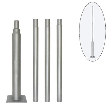 4 Meter Lichtmast / Lantaarnpaal - GRIJS -  Max. tot 5 Meter verlengen
