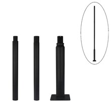 3 Meter Lichtmast / Lantaarnpaal - ZWART -  Max. tot 5 Meter verlengen