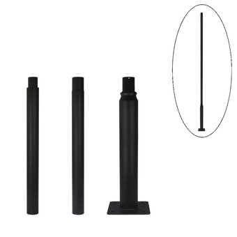 3 Meter Lichtmast / Lantaarnpaal - ZWART -  Max. tot 5 Meter verlengen