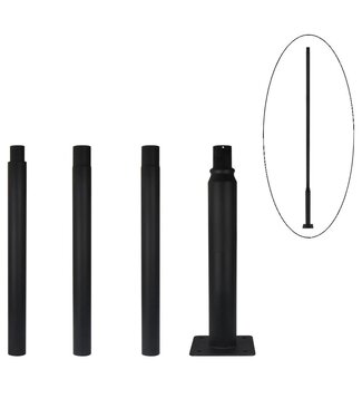 4 Meter Lichtmast / Lantaarnpaal - ZWART -  Max. tot 5 Meter verlengen