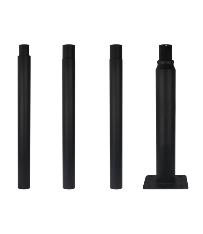 4 Meter Lichtmast / Lantaarnpaal - ZWART -  Max. tot 5 Meter verlengen