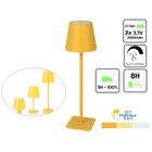 Oplaadbare LED Tafellamp Geel 4 IN 1, 3,5w, 400 Lumen, 2x 2000Mah Li-Ion batterij, CCT Switch 3000K/4000K/5000K, IP54, 2 Jaar Garantie