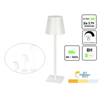 Oplaadbare LED Tafellamp Wit 4 IN 1, 3,5w, 400 Lumen, 2x 2000Mah Li-Ion batterij, CCT Switch 3000K/4000K/5000K, IP54, 2 Jaar Garantie