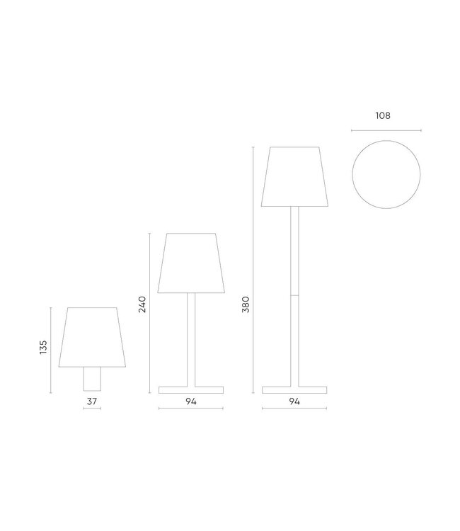 Oplaadbare LED Tafellamp Wit 4 IN 1, 3,5w, 400 Lumen, 2x 2000Mah Li-Ion batterij, CCT Switch 3000K/4000K/5000K, IP54, 2 Jaar Garantie