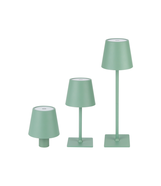 Oplaadbare LED Tafellamp Groen 4 IN 1,  3,5w, 400 Lumen, 2x 2000Mah Li-Ion batterij, CCT Switch 3000K/4000K/5000K, IP54, 2 Jaar Garantie