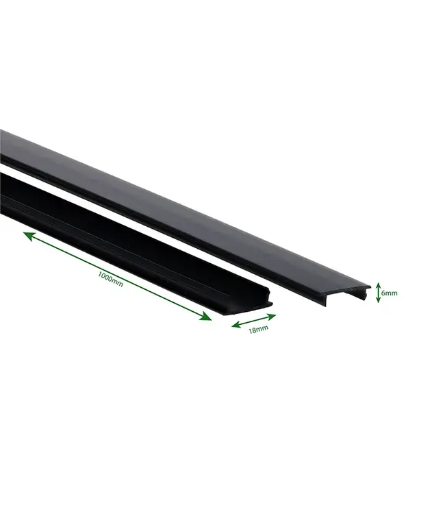 3 Fase Rail afdekstrook Zwart - 100 x 1,8cm