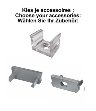 Accessoires t.b.v. Led Strip Profiel SLIM-Norman | Grijs