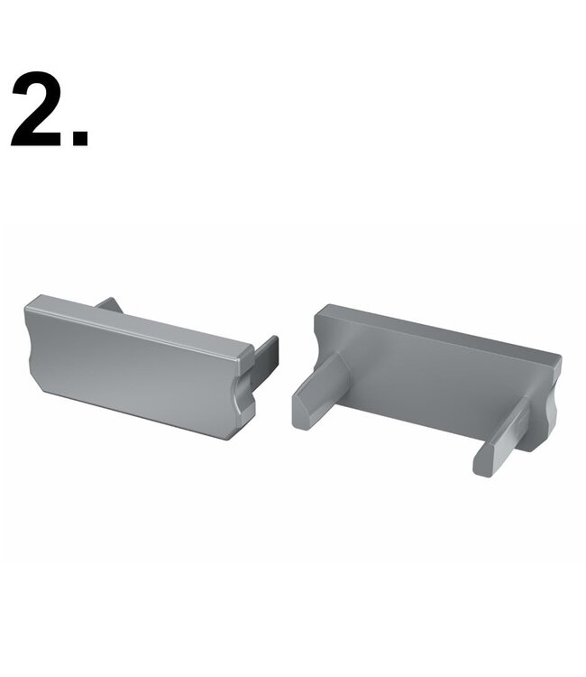 Accessoires t.b.v. Led Strip Profiel SLIM-Norman | Grijs
