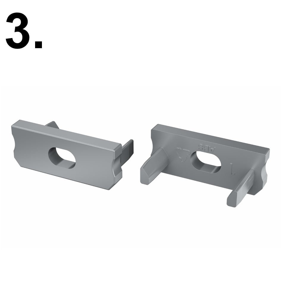 Accessoires t.b.v. Led Strip Profiel SLIM-Norman | Grijs, foto 4 van 4