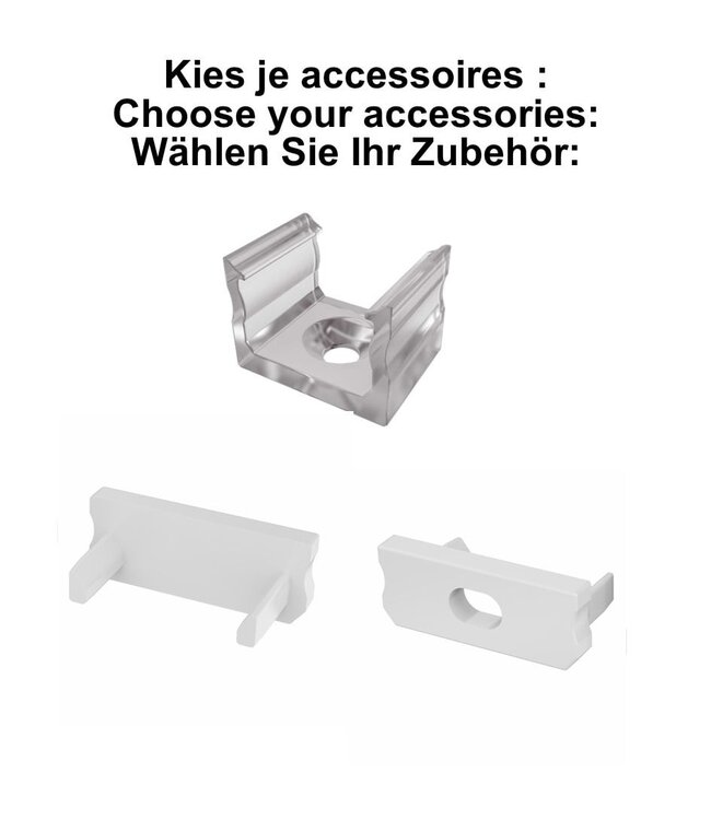 Accessoires t.b.v.  Led Strip Profiel SLIM-Norman | Wit