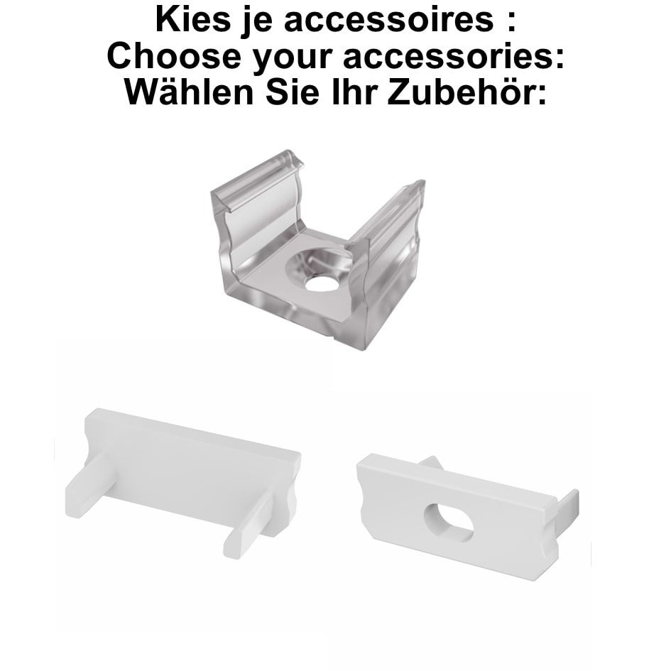 Accessoires t.b.v. Led Strip Profiel SLIM-Norman | Wit, foto 2 van 4