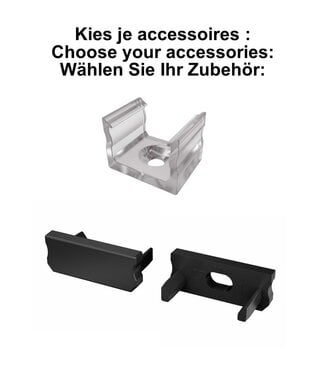 Accessoires t.b.v. Led Strip Profiel SLIM-Norman | Zwart