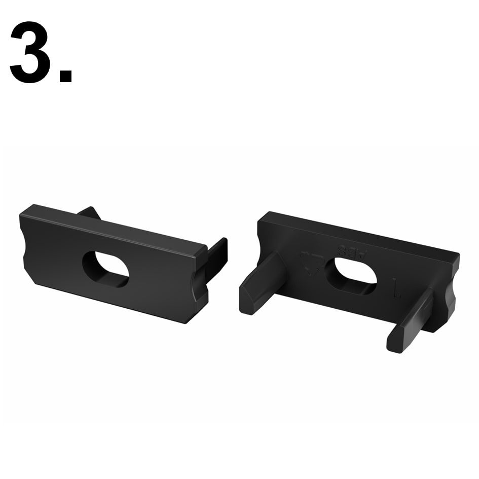 Accessoires t.b.v. Led Strip Profiel SLIM-Norman | Zwart, foto 4 van 4