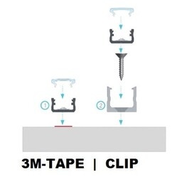 Aluminium Led Strip Profiel SLIM-Norman | Zwart | 16x6,3mm | Tot 2 Meter leverbaar, foto 3 van 6