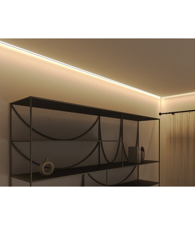 Aluminium Led Strip Profiel Stuc-DUAL | Geschikt voor Verlaagd Plafond | ALU | Tot 20mm Led Strip |  27,4x10,5mm | Tot 2 Meter leverbaar