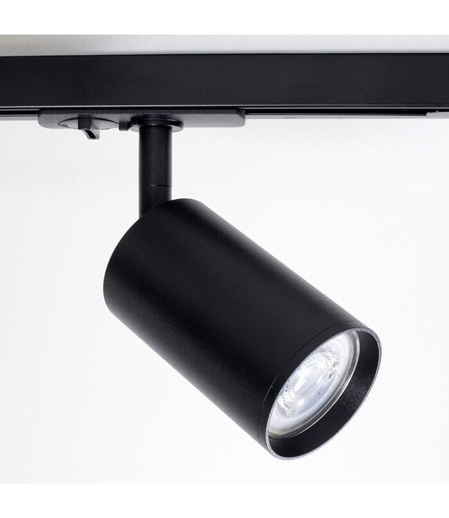 1 Fase Rail Spot Luxe Kort | GU10 Fitting | Zwartkleurige behuizing