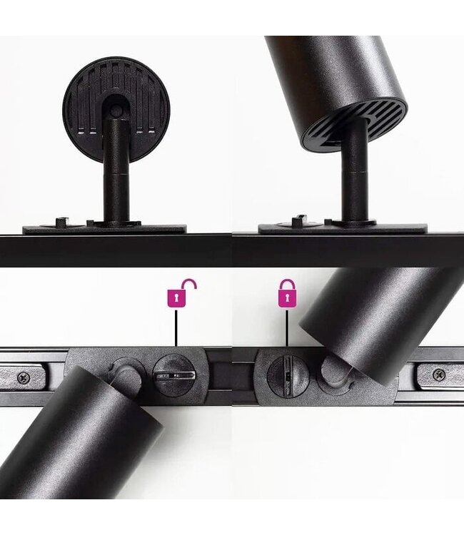 1 Fase Rail Spot Luxe Kort | GU10 Fitting | Zwartkleurige behuizing