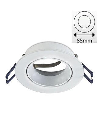 Led Spot Armatuur Wit, Verdiept, Kantelbaar, IP20, Kliksysteem. Zaagmaat 75mm