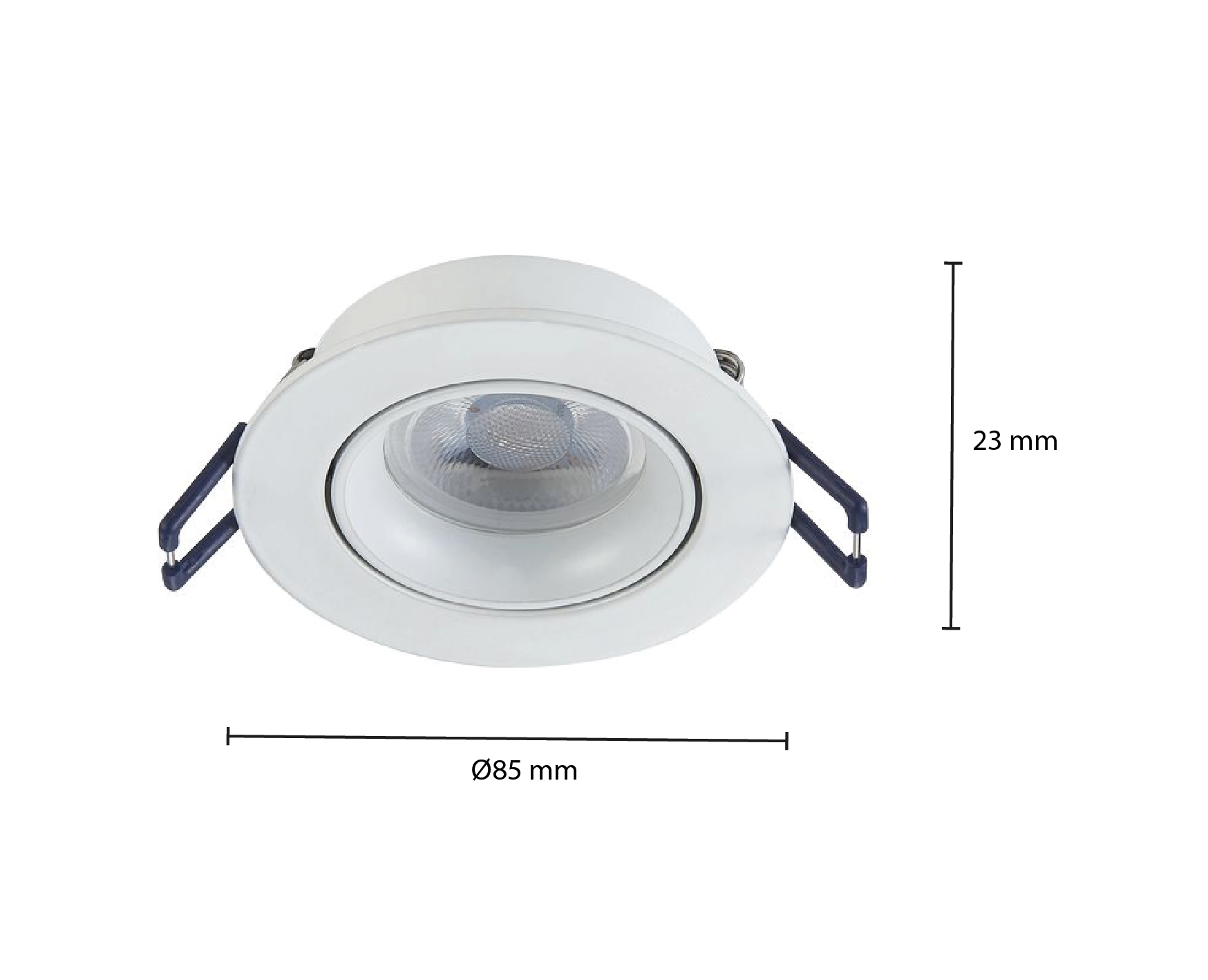 Led Spot Armatuur Wit, Verdiept, Kantelbaar, IP20, Kliksysteem. Zaagmaat 75mm, foto 4 van 6