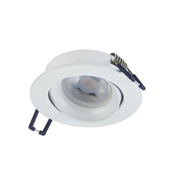 Led Spot Armatuur Wit, Verdiept, Kantelbaar, IP20, Kliksysteem. Zaagmaat 75mm