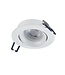 Led Spot Armatuur Wit, Verdiept, Kantelbaar, IP20, Kliksysteem. Zaagmaat 75mm