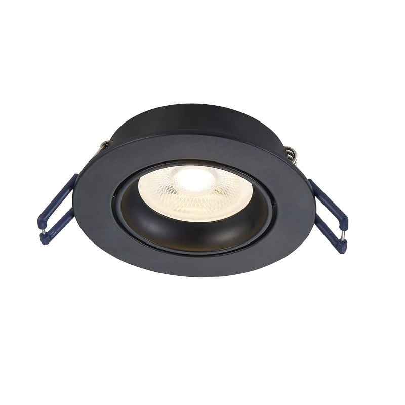 Led Spot Armatuur Zwart, Verdiept, Kantelbaar, IP20, Kliksysteem. Zaagmaat 75mm, foto 5 van 6