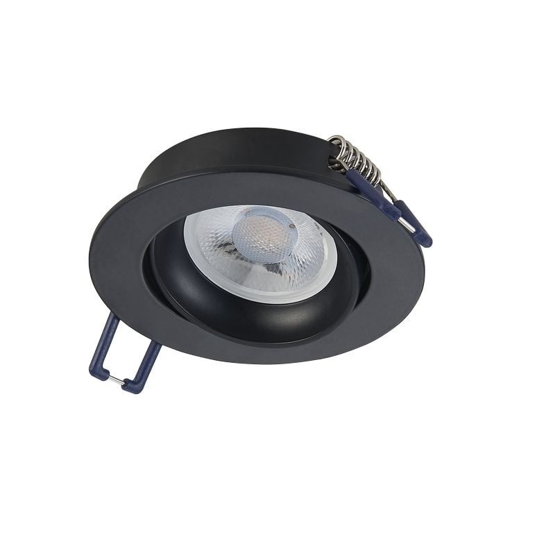 Led Spot Armatuur Zwart, Verdiept, Kantelbaar, IP20, Kliksysteem. Zaagmaat 75mm, foto 6 van 6