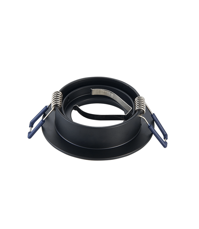 Led Spot Armatuur Zwart, Verdiept, Kantelbaar, IP20, Kliksysteem. Zaagmaat 75mm