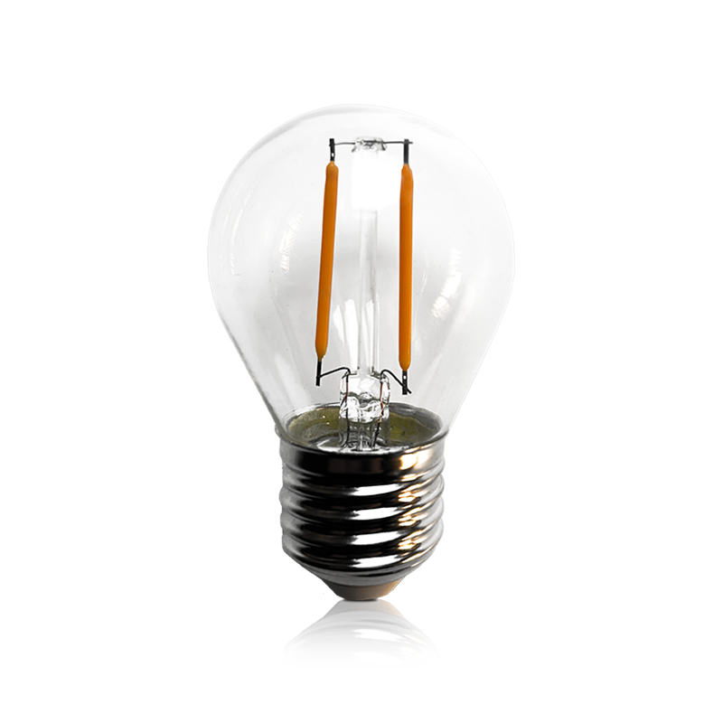 E27 Led Bollamp G45, 1 Watt, 100 Lumen, 2000K Warm Wit, Dimbaar, 2 Jaar Garantie, foto 2 van 3