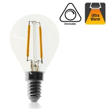 E14 Led Bollamp G45, 2 Watt, 110 Lumen, 2200K Flame, Dimbaar, 2 Jaar Garantie