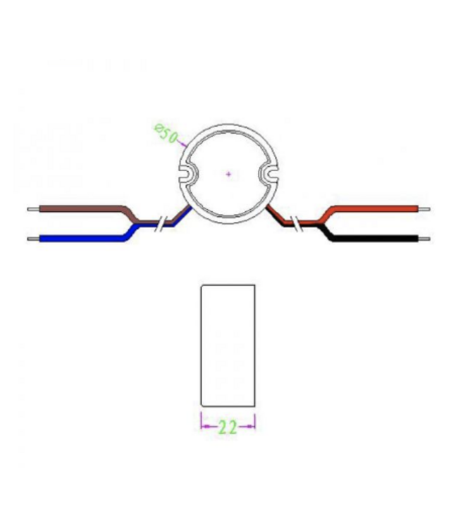 Wandcontactdoos - Mini Led Strip voeding 12V/30W/2,5A, Max: 24W, Afm:50x22 mm, IP67, 2 Jaar Garantie