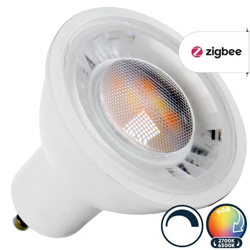 Zigbee3.0 GU10 LED Spot 5w, RGB-CCT, 350 Lumen, Werkt via Zigbee 3.0 / App / Wifi, 2 Jaar Garantie, foto 2 van 4