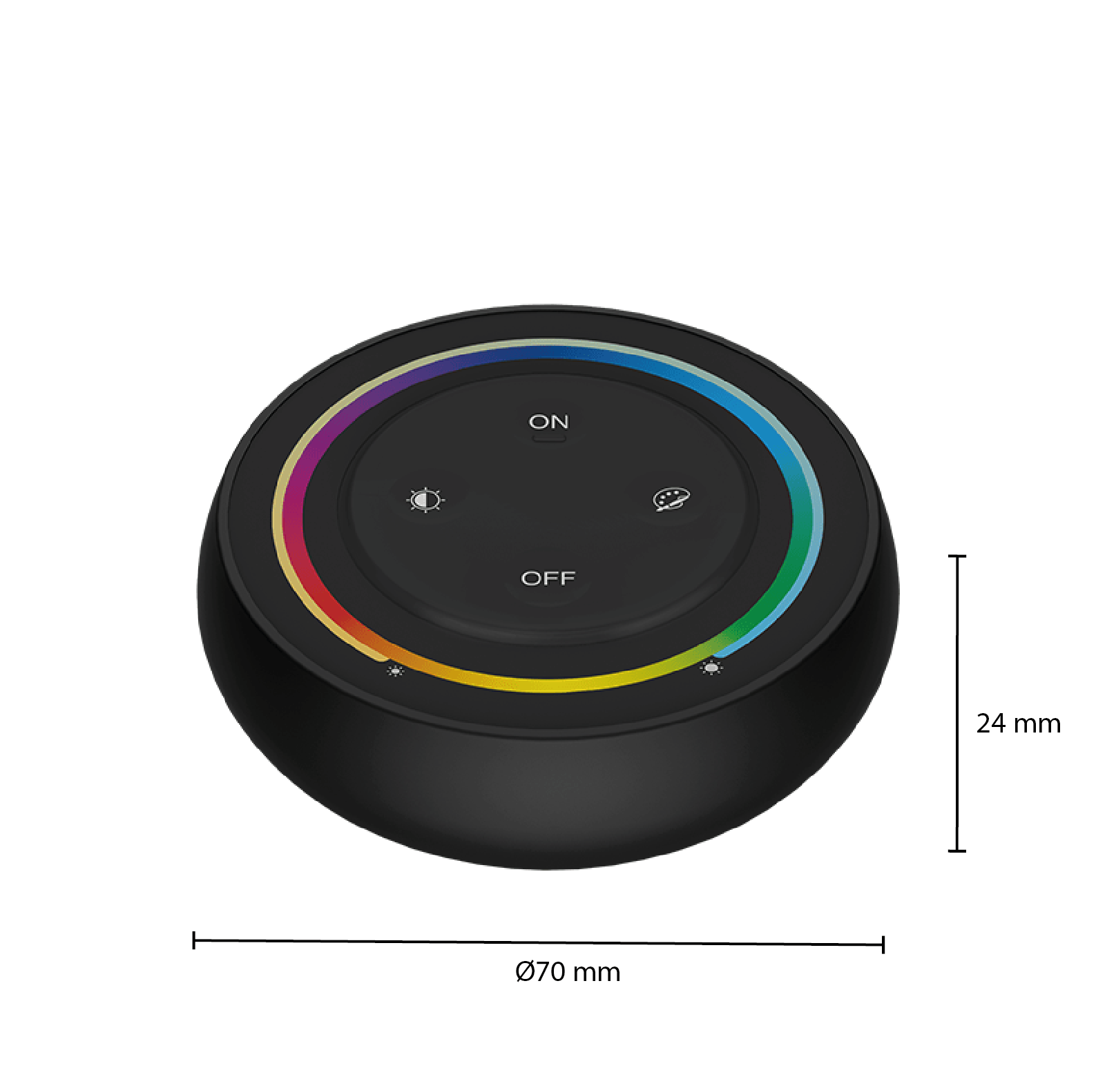 MiBoxer Wandbediening Zwart RGB+CCT, 1-Zone, 2.4Ghz - S2-B, foto 3 van 4