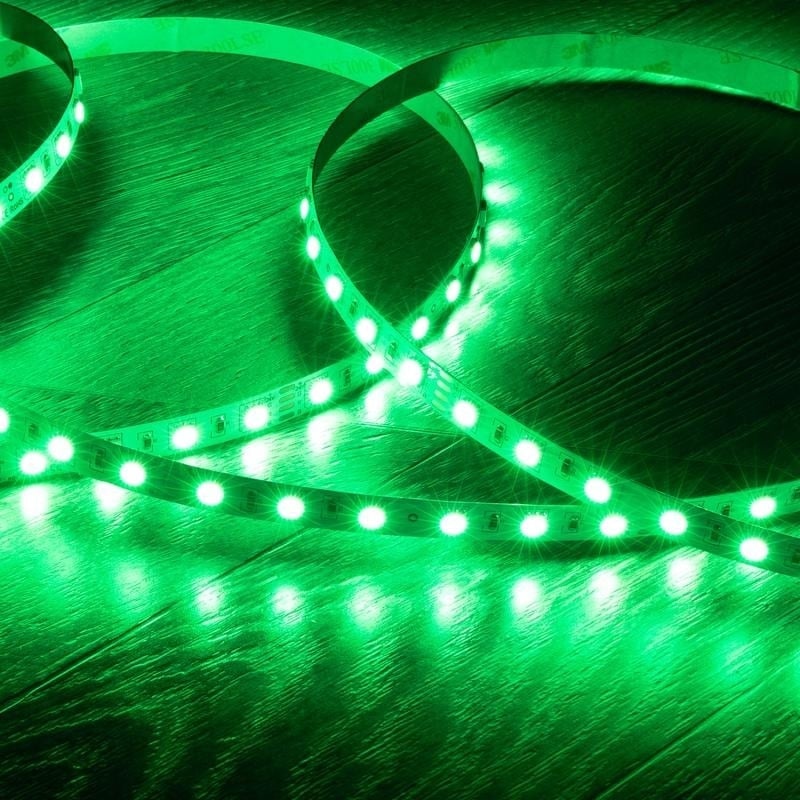 Led Strip ROL 5 Meter 5050SMD, 14.4w/m, 60 led/m, RGB, 24v, IP20, 10mm, 2 Jaar garantie, foto 3 van 6