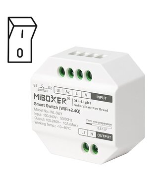 Miboxer Draadloze Schakelaar, Wifi + 2.4GHz, Max. 10A