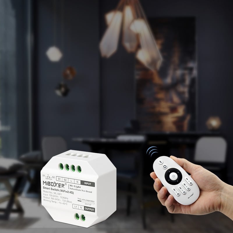 Miboxer Draadloze Schakelaar, Wifi + 2.4GHz, Max. 10A - WL-SW1, foto 4 van 6