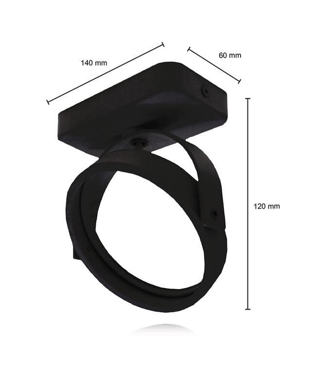 Opbouw armatuur AR111 met GU10 Fitting, Zwartkleurige behuizing