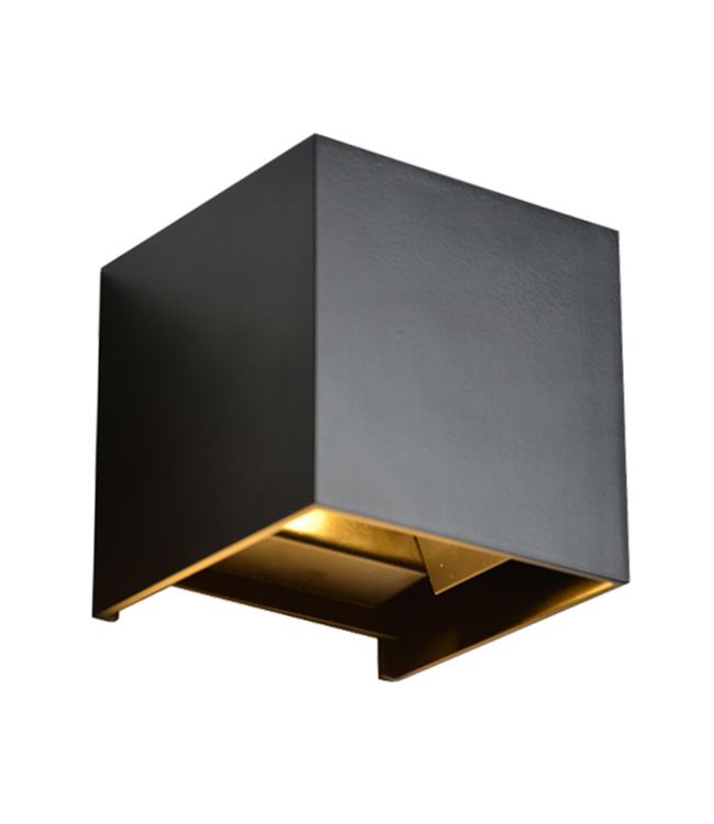 LED Wandlamp Cube 2x3 Watt, 2x 270 Lumen, CCT-Switch (2200K/2700K/3200K), Dimbaar, IP65, Zwart, 2 Jaar Garantie
