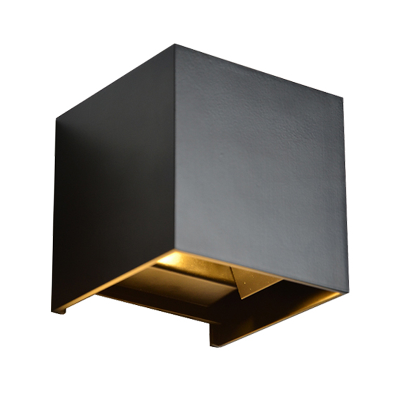 LED Wandlamp Cube 2x3 Watt, 2x 270 Lumen, CCT-Switch (2200K/2700K/3200K), Dimbaar, IP65, Zwart, 2 Jaar Garantie, foto 4 van 6