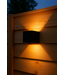 Reserveer: LED Wandlamp Cube 2x3 Watt, 2x 200 Lumen, Dim To Warm (3000K>2000K), Dimbaar, IP65, Zwart, 2 Jaar Garantie