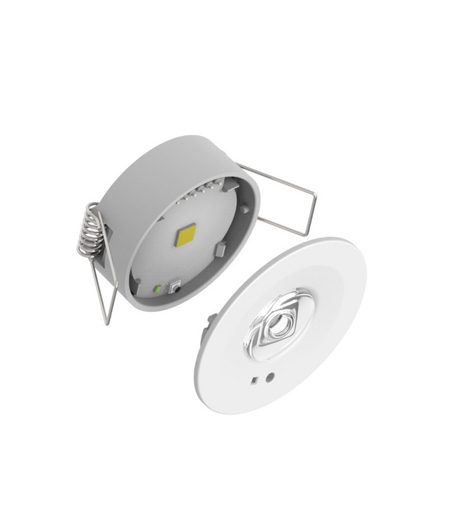 Mini LED Nood Spot/Downlighter Wit, 1,2w, 190 lumen, Ø42 mm gatmaat, Incl. Lens 360° + Gangen, 2 Jaar Garantie