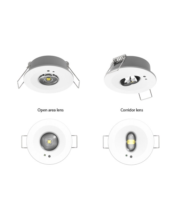 Mini LED Nood Spot/Downlighter Wit, 1,2w, 190 lumen, Ø42 mm gatmaat, Incl. Lens 360° + Gangen, 2 Jaar Garantie