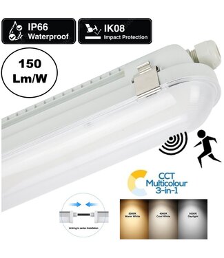 H-Ranger LED Batten 150cm, 25/35/45/55w, 3750 - 8250 Lumen (150lm/w), Met Bewegingssensor, Color Switch (3000/4000/5000K), IP66, 5 Jaar Garantie